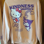 Hello Kitty  & Friends Kindness Matters Peach Pullover Crewneck Sweatshirt Size M Photo 0