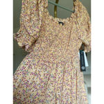As You Wish As U Wish Mini Dress Ditsy Floral Cottagecore Smocked Puff Sleeve Festival Boho Photo 3