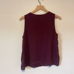 Quince  Silk Tank Womens Medium Burgundy Red Sleeveless V-neck Shell Office Work Photo 6