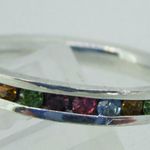 Sterling Silver Multi Color Rhinestone Stone Eternity Infinity Ring Size 7 1/2 Photo 3