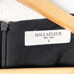 MM.LaFleur V-Neck Textured Ponte The Evelyn Dress in Black Photo 1