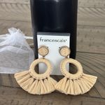 Francesca's  Collections Natural Raffia Hoop Earrings Photo 1