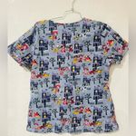 Disney  Halloween Size L  Multicolored Scrub Top Mickey Minnie Goofy Like new Photo 1