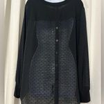 Skies Are Blue  Women’s Black Long Sleeve Button Down Back Sheer Shirt Size 3x Photo 1