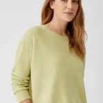 Eileen Fisher Size S Delave Organic Linen Loose Knit Sweater Spring Green Light Photo 0
