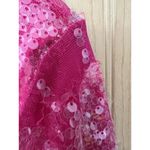 Elodie  Crop Top Womens Small Hot Pink Sequin Bell Sleeve Rave Festival *FLAWS* Photo 5