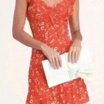 Lulus On the Patio Red Floral Print Ruffled Mini Dress Photo 0