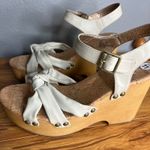 KORKS Wedge Heel Sandals Size 11 Cream Beige‎ Strappy Buckle Studded NEW Tan Photo 1
