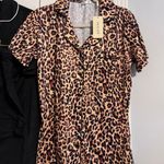 Ekouaer NWOT  Black and Leopard Pajamas Photo 6