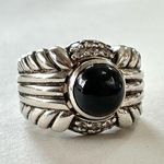 Judith Ripka  ring sterling silver onyx cz sz6 Photo 0