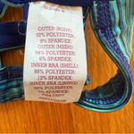 SO  Racerback Light Support Sports Bra (M) – Blue Green Striped Fitness Basic Photo 4