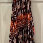 A'Gaci A’gaci Navy/Orange Print Keyhole Neck Tank M Photo 5