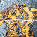 ZARA  Satin High Neck Paisley Yellow Midi Dress Size: S Photo 3