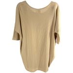 Agnes & Dora  Dolman Tunic Top Beige Ribbed Knit Batwing Sleeve Women's Medium Photo 4