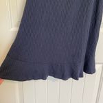 Volcom NWOT women’s Let’s Go Out blue ribbed ruffle hem stretch dress medium Photo 2