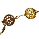 MMA gold tone byzantine circle green necklace Photo 9