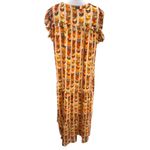 Marie Oliver Ember Dress Graphic Fossil Stripe Sz L Photo 2