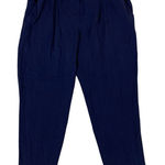 Theory Navy Silk Blend Pants 8 Relaxed Tapered Dressy Minimalist Women’s Photo 0