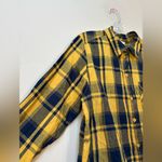 Time and Tru 100% Cotton Plaid Shirt NWT Medium Yellow Navy Photo 4
