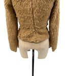 Betsey Johnson  Vintage 1990's Teddy Crop Faux Fur Jacket Tan Brown‎ Size 2 Photo 9