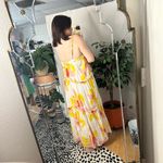 Free People  Moonshine Midi Dress Floral Yellow White Medium Photo 3