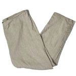 J.Jill Linen Stretch Pants Beige Wheat Side Zipper Elastic Back Waist Size Large Photo 1