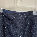 Loft Navy Blue Sparkle Tweed Mini Skirt Size 12 Classic Holiday Work Party Photo 5