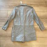 Kate Spade NWT  Saturday Gray Button Down Long Sleeve Cotton Linen Romper Size 2 Photo 4
