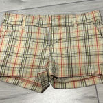 Blue axes vintage women’s nova check yellow plaid low rise shorts size 7 Photo 0
