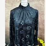1. State  High Neck Open Back Long Sleeve Blouse Rich Black M Photo 8