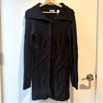 Vintage Liz & Co black sweater jacket small cardigan shacket y2k 90s long layer Photo 2