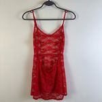 Victoria's Secret  Red Lace Lingerie Negligee Medium Sheer Sexy Valentines Day Photo 4