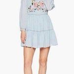 Free People  Blue “Sunbeams” Embroidered Off the Shoulder Mini Dress- Size XS Photo 4