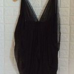 BCBGMAZARIA black sheer 100% silk draped open vest Women’s Size XS/S Photo 4