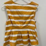 Maeve  Anthropologie Small Mustard and White Striped Tank Top $45 Photo 3