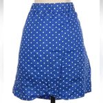 J.Crew Boardwalk Blue Polka Dot 100% Linen Stretchy Pinup Skirt Size 4 Small S Photo 2