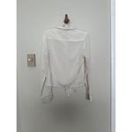 Ali & Kris Vintage 90’s L White Button Down Satin Effect Tie Front Long Sleeve Shirt Photo 4