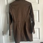 Brown houndstooth blazer dress Black Photo 4
