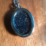 Blue Sandstone Stainless Steel Pendant Necklace Photo 4