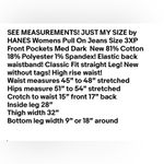 JUST MY SIZE by HANES Womens Pull On Jeans Size 3XP Front Pockets Med Dark New Blue Photo 7