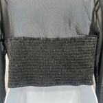 OLM Mesh Faux Leather Bustier Womens Crop Top Sz XL Y2K Goth Rave Festival Edgy Black Photo 10