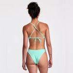 RVCA NWT  Solid Shimmer High Leg French Bottoms - Ice Green - S Photo 1