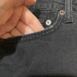 American Eagle  Black Distressed Denim Cut Off Skirt 2 Button Fly Photo 3