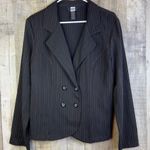 Studio 1940 SZ. 16 Black Button Front Jacket w/White Pin Stripe & Should… Photo 2