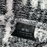 Bruno Manetti Italian Made Cardigan Black & White Fringe Open Front Boho Small Photo 11