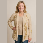 Anthropologie Guinevere Fallen Foliage Cardigan Sweater Leaf Feather Size Medium Photo 1