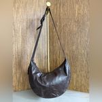 Anne Klein Vintage  for Calderon Brown Leather Hobo Shoulder Bag 90s Retro Chic Photo 1