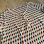 American Eagle American‎ Eagle Quarter Button Down Striped Short Sleeve Shirt size Large Photo 4