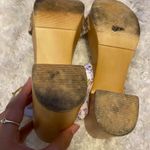 Madden Girl Faux Wood Platform Block Heel Open Toe Studded Floral strap Size 10 Photo 7