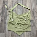 Free People Sage olive green cowl neck halter buckle top Photo 4